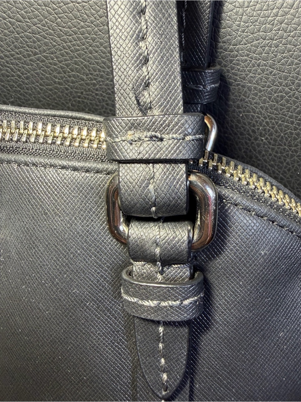 Coach F25671 Peyton Crossgrain Patent Leather Domed Satchel Purse Bag Black - Picture 6 of 16